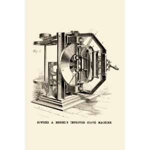  Bowker & Bensels Improved Stave Machine 20x30 Canvas 