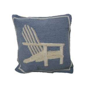  Taylor & Company Hooked Wool Pillow   Blue Background with 