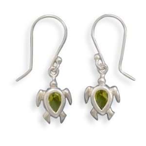  Green CZ Turtle Earrings Jewelry
