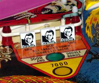 Custom STERN Dracula Pinball Machine Drop Target Decals  
