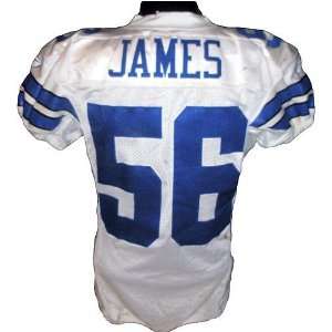 Bradie James #56 2008 Cowboys Game Used White Jersey  (Size 48 