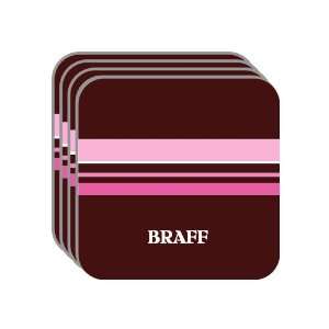 Personal Name Gift   BRAFF Set of 4 Mini Mousepad Coasters (pink 