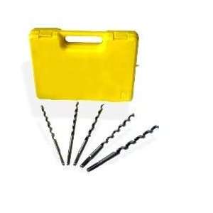  5 Pc Auger Drill Bit Set with Wooden Box