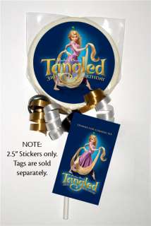12 TANGLED Movie Birthday Party Favor LOLLIPOP STICKERS  