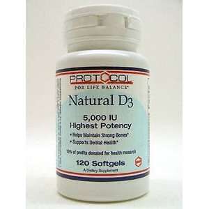  Protocol for Life Balance Natural D3 5000 IU 120 gels 