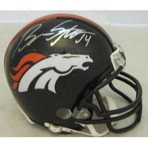  Brandon Stokley Autographed Mini Helmet   Denver Broncos 