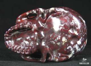 Hollow Chinese Bloodstone Skull, Crystal 3.7&qu  