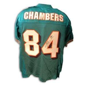 Autographed Chris Chambers Miami Dolphins Aqua Reebok Authentic Jersey