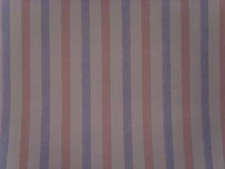 DOUBLE ROLLS (224sq ft) pink & blue stripe wallpaper  