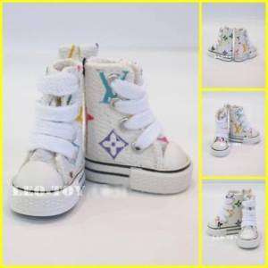 Blythe Byul Doll Shoes MICRO Hi Top Sneaker White Multi  
