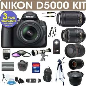 Nikon D5000 (IMPORT) Digital Camera + Nikon 18 55mm VR Lens + Nikon 55 