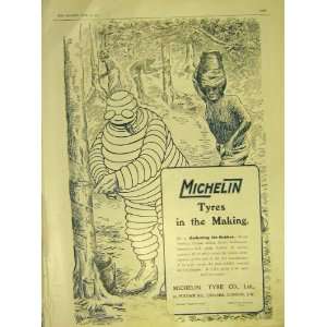    Advert Michelin Tyres Chelsea London Old Print 1911