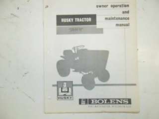 Original Bolens Husky Tractor 650 Manual 1968  
