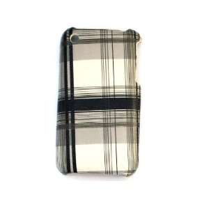 Plaid Pattern 01 Hard Back Case Cover for iPhone 3g 3gs Cream with 