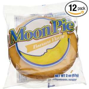 Chattanooga Bakery MoonPies, Single Decker Snack Banana, 12 Count Pies 