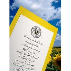  Wedding Invitations Kit Lemon Yellow with Topaz Brown 