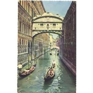   1930s Vintage Postcard Bridge of Sighs Venice Italy 