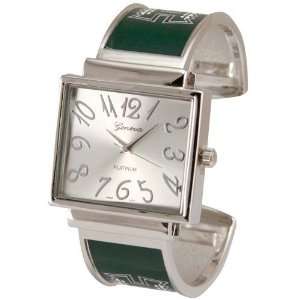   Ladies Silver Green Fun Numerals Bracelet Watch