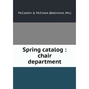   catalog  chair department. Md.) McCaddin & McElwee (Baltimore Books
