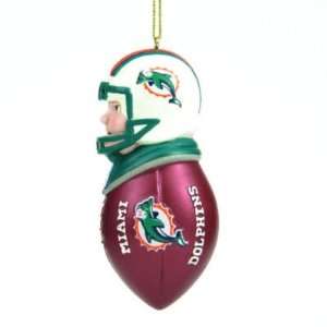  MIAMI DOLPHINS TACKLER CHRISTMAS ORNAMENTS (4) Sports 