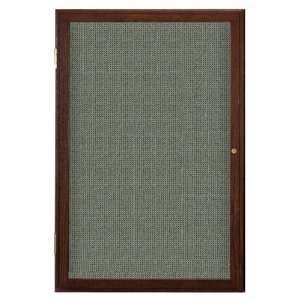   Door Indoor Enclosed Tackable Fabric Board, Walnut