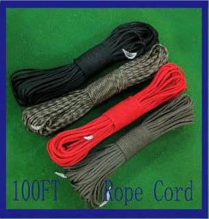 Brand NewRope Cord 550lb Paracord 7 Core 100FT Survival Kits  