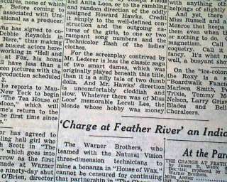 1953 MARILYN MONROE 1st Movie Review in GPB Newspaper *  