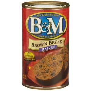  B&M Brown Bread Raisin, 16 oz Cans, 12 ct (Quantity of 1 