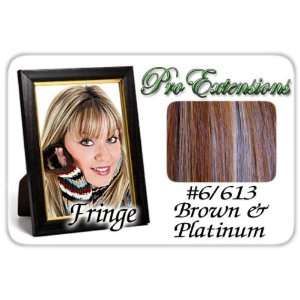  Brown & Platinum Highlights Clip In Bangs Beauty