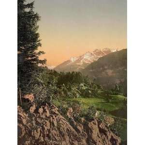 Vintage Travel Poster   Brunig Bernese Oberland Switzerland 24 X 18.5