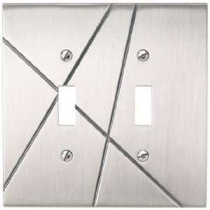    Modernist Brushed Nickel Double Toggle Wall Plate