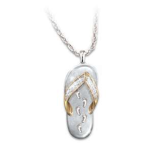 My Dear Granddaughters Footprints In The Sand Crystal Pendant 