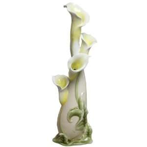  Four Calla Lily Flower Slim Porcelain Vase