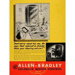  1939 Ad Allen Bradley Co Solenoid Motor Control Cartoon 
