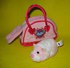 Zhu Zhu Pet Jilly 9.23 Pink & White with Pink Zu Zu Pets Carrying Case 