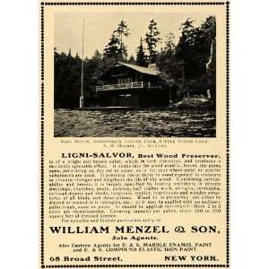   Boat House Little Moose Lake William Menzel Wood   Original Print Ad