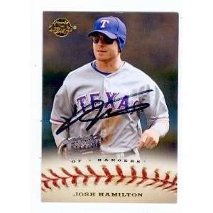  Autographed Josh Hamilton Ball   Card 2009 Upper Deck 