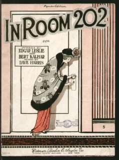 In Room 202 1919 Pretty Girl Vintage Sheet Music  