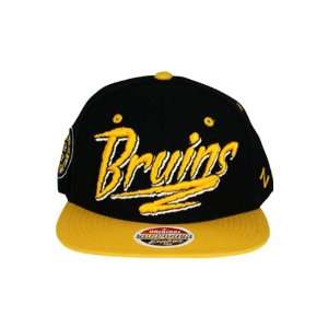  Zephyr Razzle Boston Bruins Snapback Hat Black. Size 