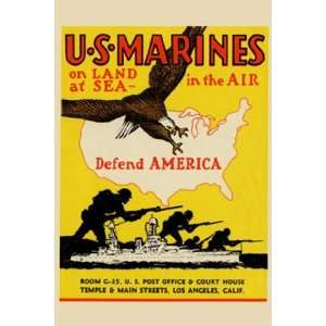  U.S. Marines Defend America   Poster (12x18)