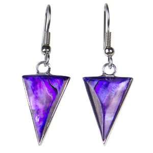  Purple Triangle Abalone Earrings Jewelry