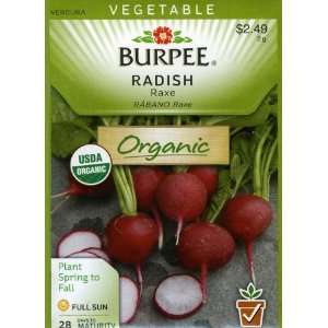  Burpee 65240 Organic Radish Raxe Seed Packet Patio, Lawn 