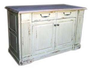 KITCHEN ISLAND English MayFlair Distressed Painted Furniture Pullout 