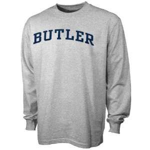  Butler Bulldogs Ash Vertical Arch Long Sleeve T shirt 