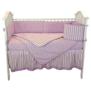 Tadpoles Lilac Dot And Stripe 4 Piece Crib Bedding Set 