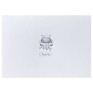  Elum Letterpress Just Married Thank You Cards (Set of 6 