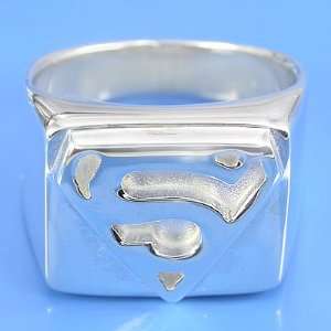  7.57 grams 925 Sterling Silver Super Man Plain Ring size 