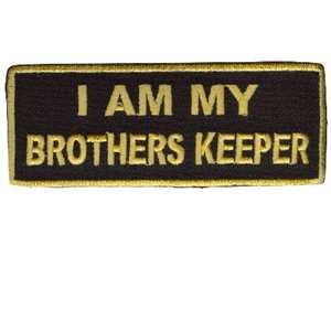 AM MY BROTHERS KEEPER GOLD Embroidered Iron On Sew On NEW Biker 