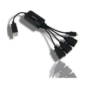  3 Port Octopus USB Hub w/ Mini 5 Pin, Black Electronics