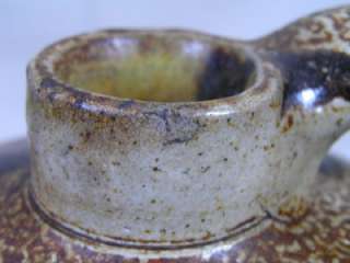   Primitive Beehive Stoneware Whiskey Jug w Brown Drip Glaze Spots